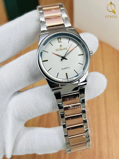Fitross Two-Tone Stainless Steel Quartz Watch – Elegant Men’s Wristwatch