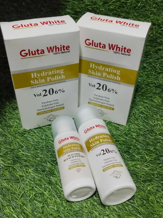 Gluta White Hydrating Skin Polish Vol 20% – Organic Brightening & Whitening Formula